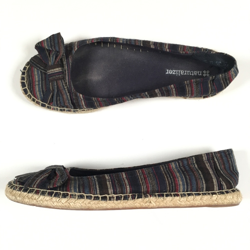 Naturalizer Summer Navy Stripe Espadrilles 8.5